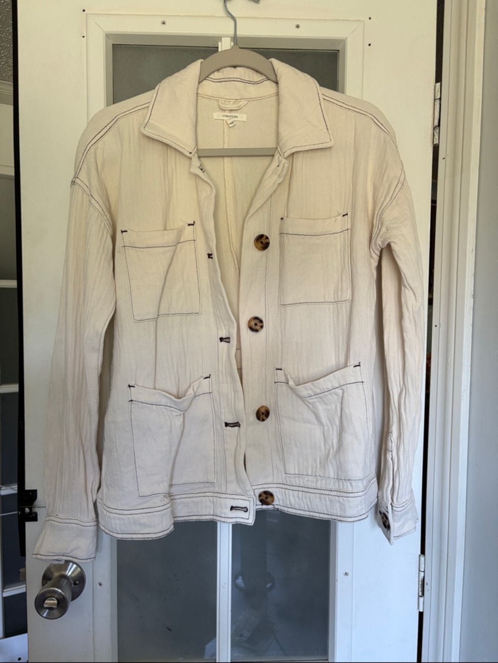 Maurices Cream Textured Lightweight Jacket